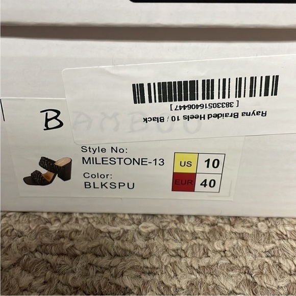 size 10 Bamboo black block heel sandals - Picture 5 of 5